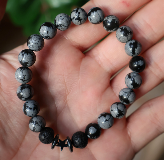 Snowflake Obsidian Bracelet