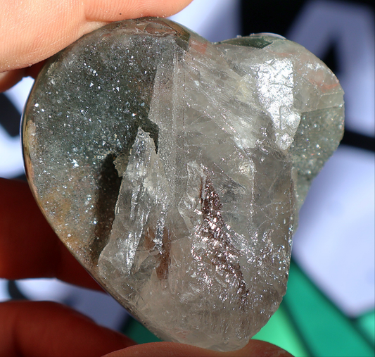 Druze Amethyst Heart with Calcite J