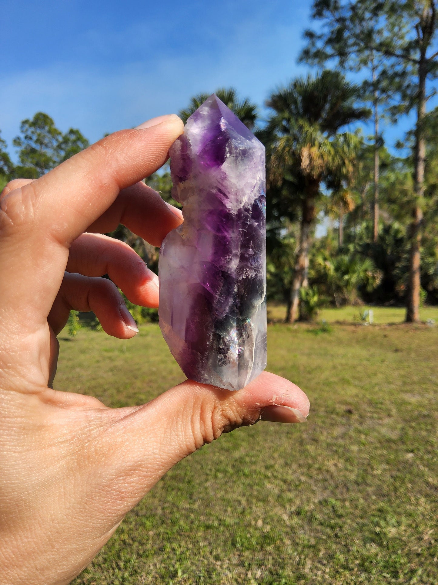 Feathered Rainbow Fluorite Tower 4.2 oz Natural Stone