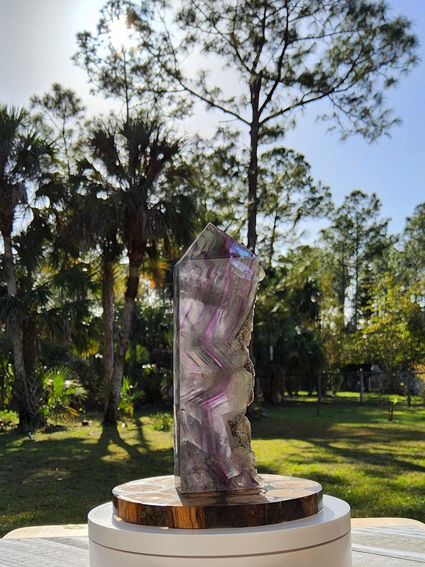 Feather Rainbow Fluorite Tower 8.8 oz Natural Stone