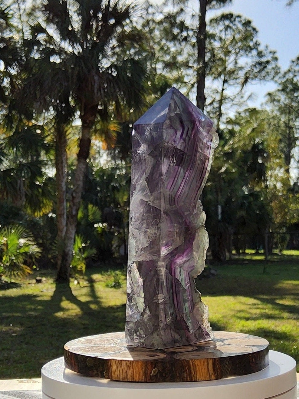 Feather Rainbow Fluorite Tower 8.8 oz Natural Stone