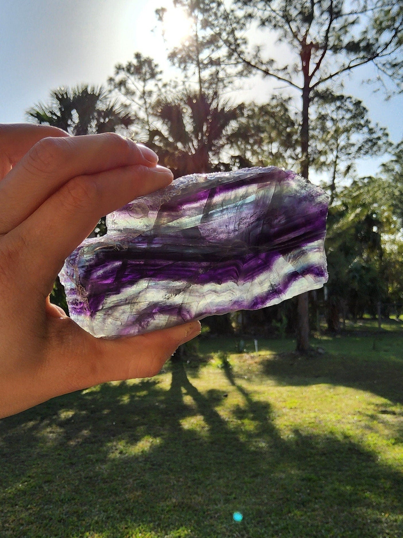 Feather Rainbow Fluorite Slab 12.3 oz Natural Stone