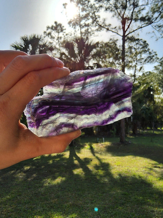 Feather Rainbow Fluorite Slab 12.3 oz Natural Stone