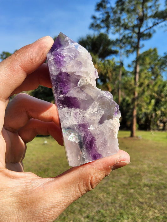 Feathered Rainbow Fluorite Tower 4.2 oz Natural Stone