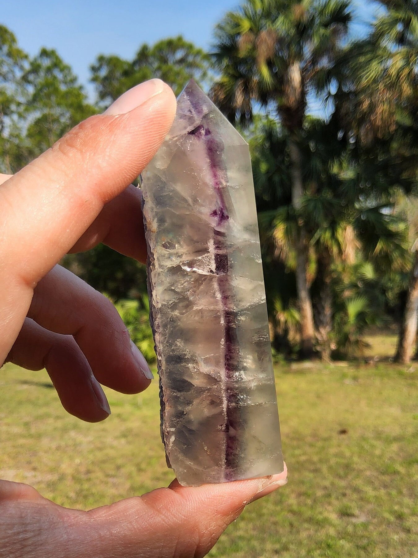 Rainbow Fluorite Tower 3.9 oz Natural Stone