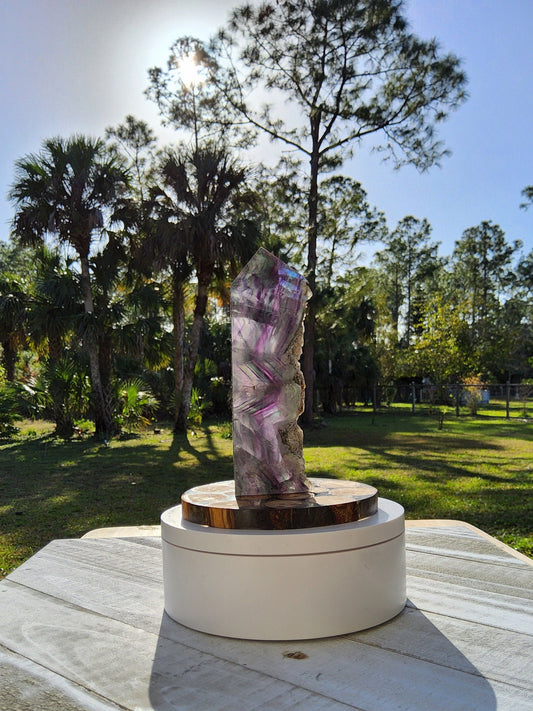 Feather Rainbow Fluorite Tower 8.8 oz Natural Stone