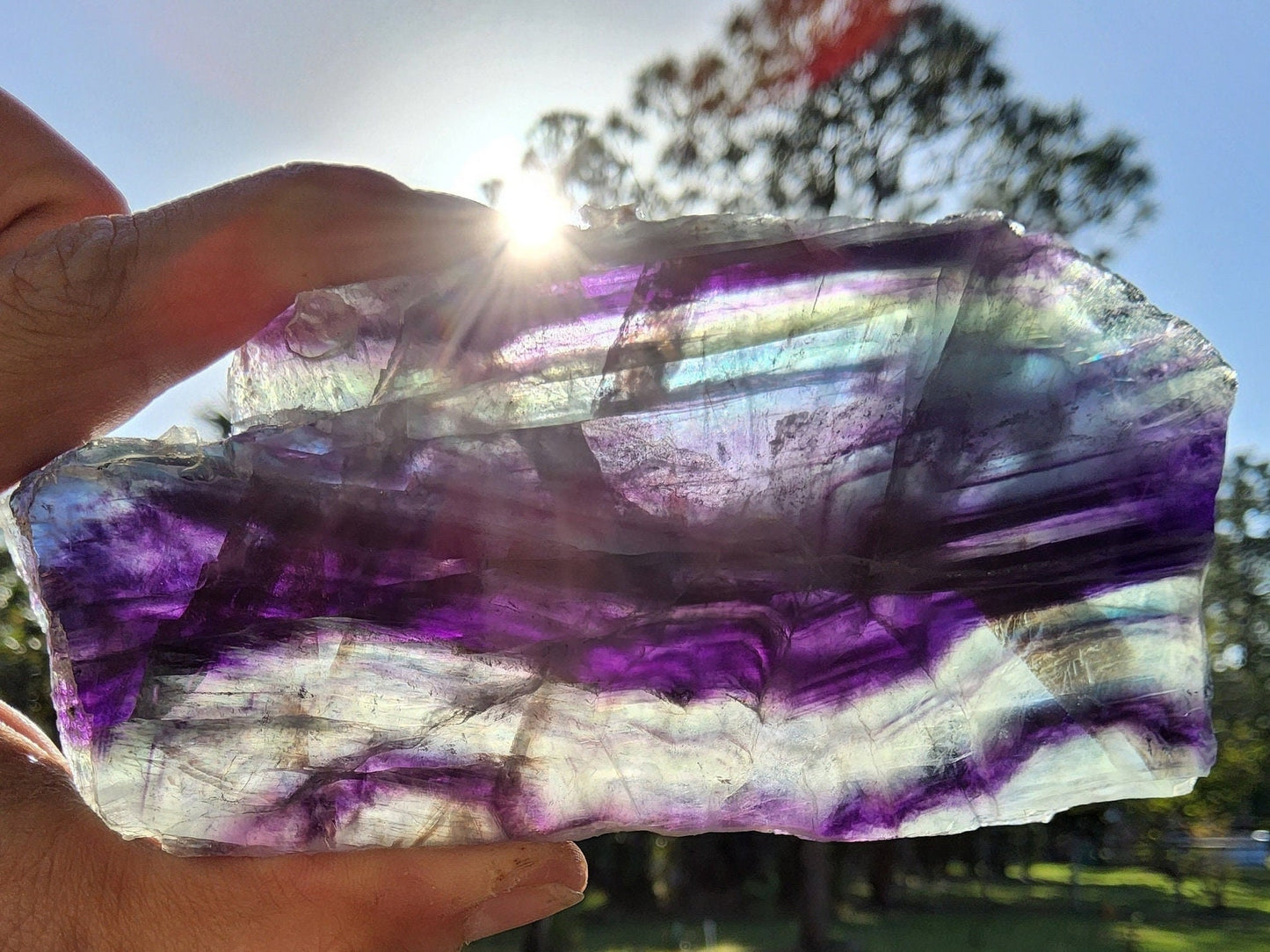 Feather Rainbow Fluorite Slab 12.3 oz Natural Stone