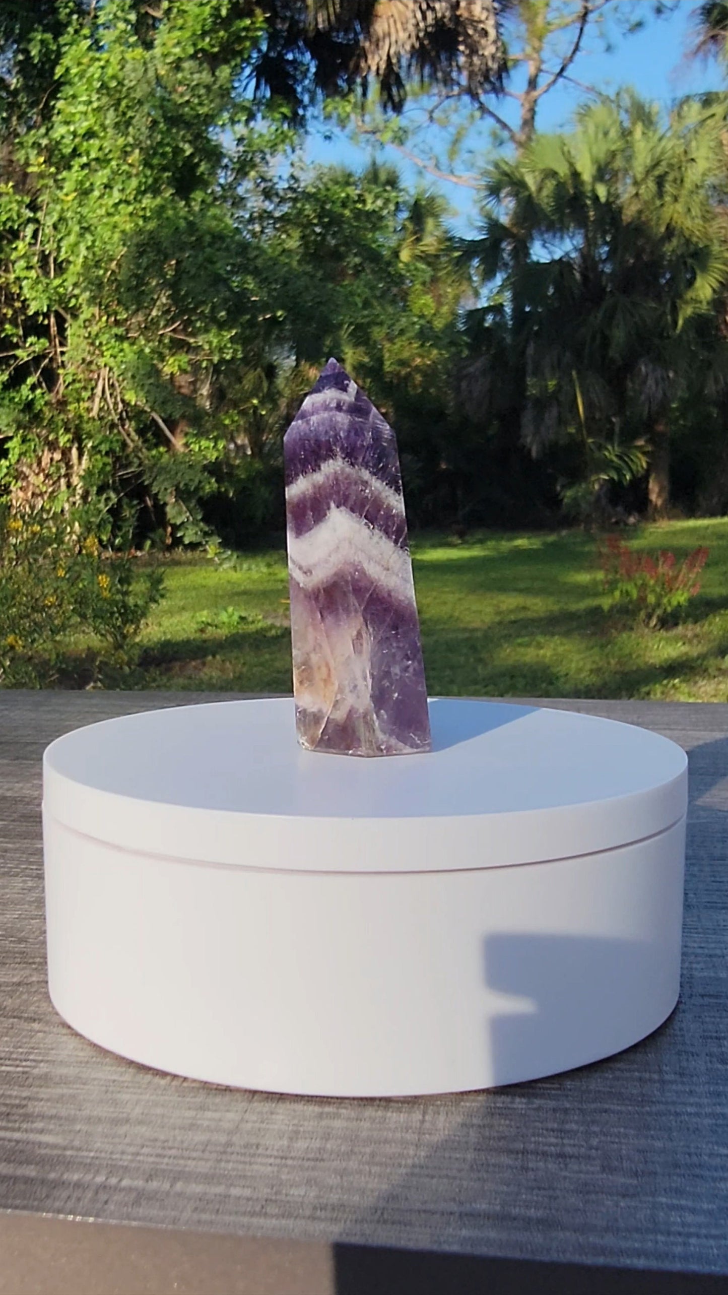 Dream Amethyst Chevron Amethyst Crystal Tower 2.5 oz Natural Stone