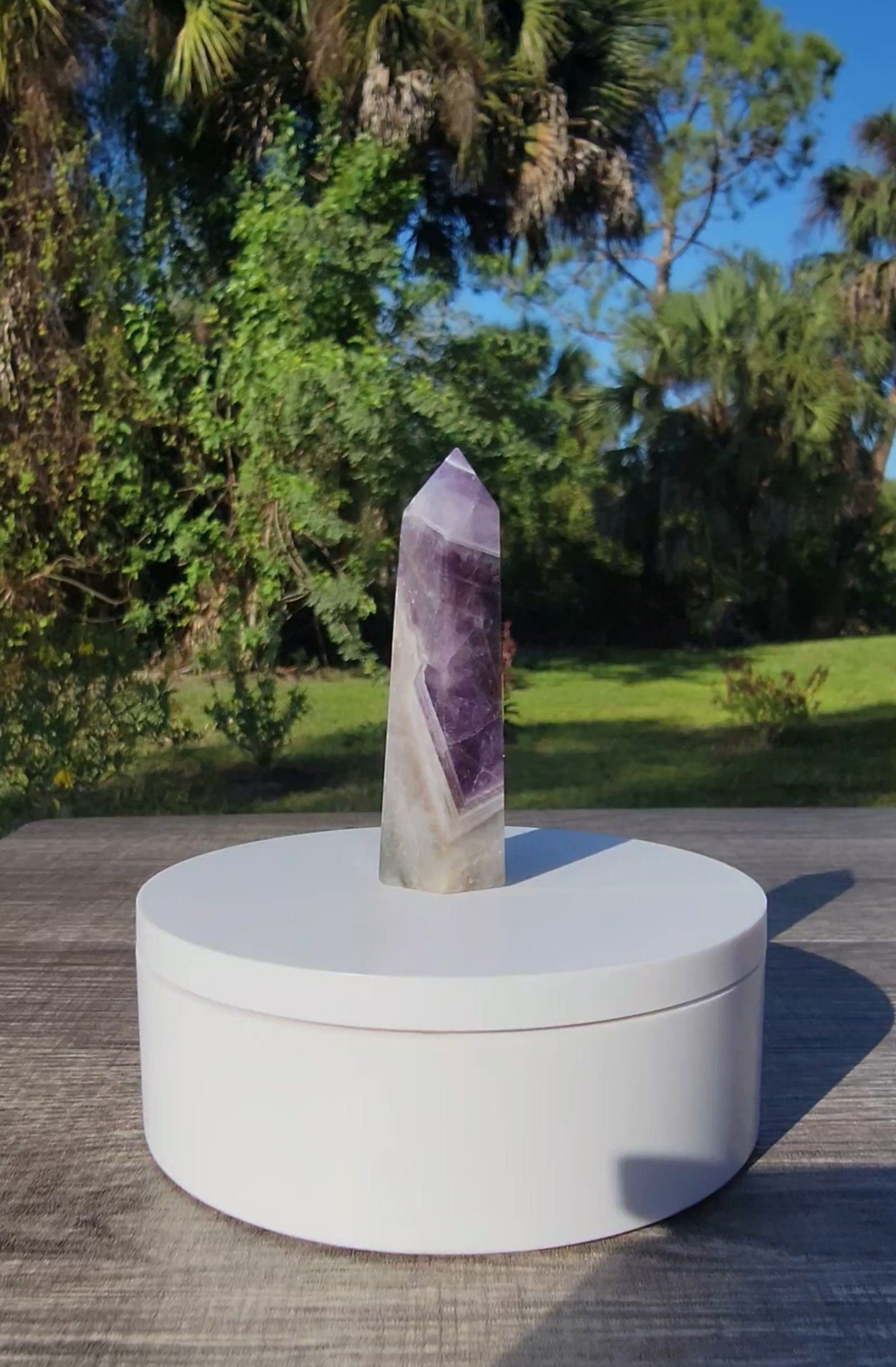 Dream Amethyst Chevron Amethyst Tower 2.65 oz Natural Stone