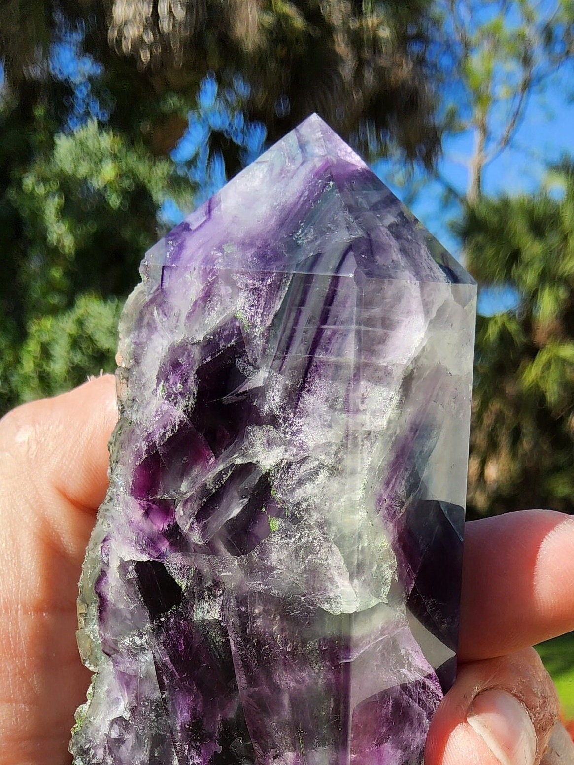 Feather Rainbow Fluorite Tower 12.9 oz Natural Stone