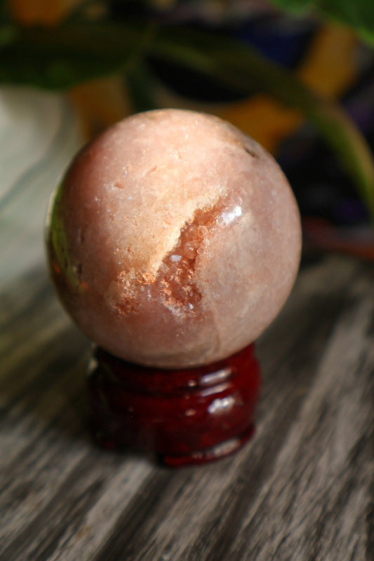 Gorgeous Sparkly Pink Amethyst Sphere 8.3 oz Natural Stone