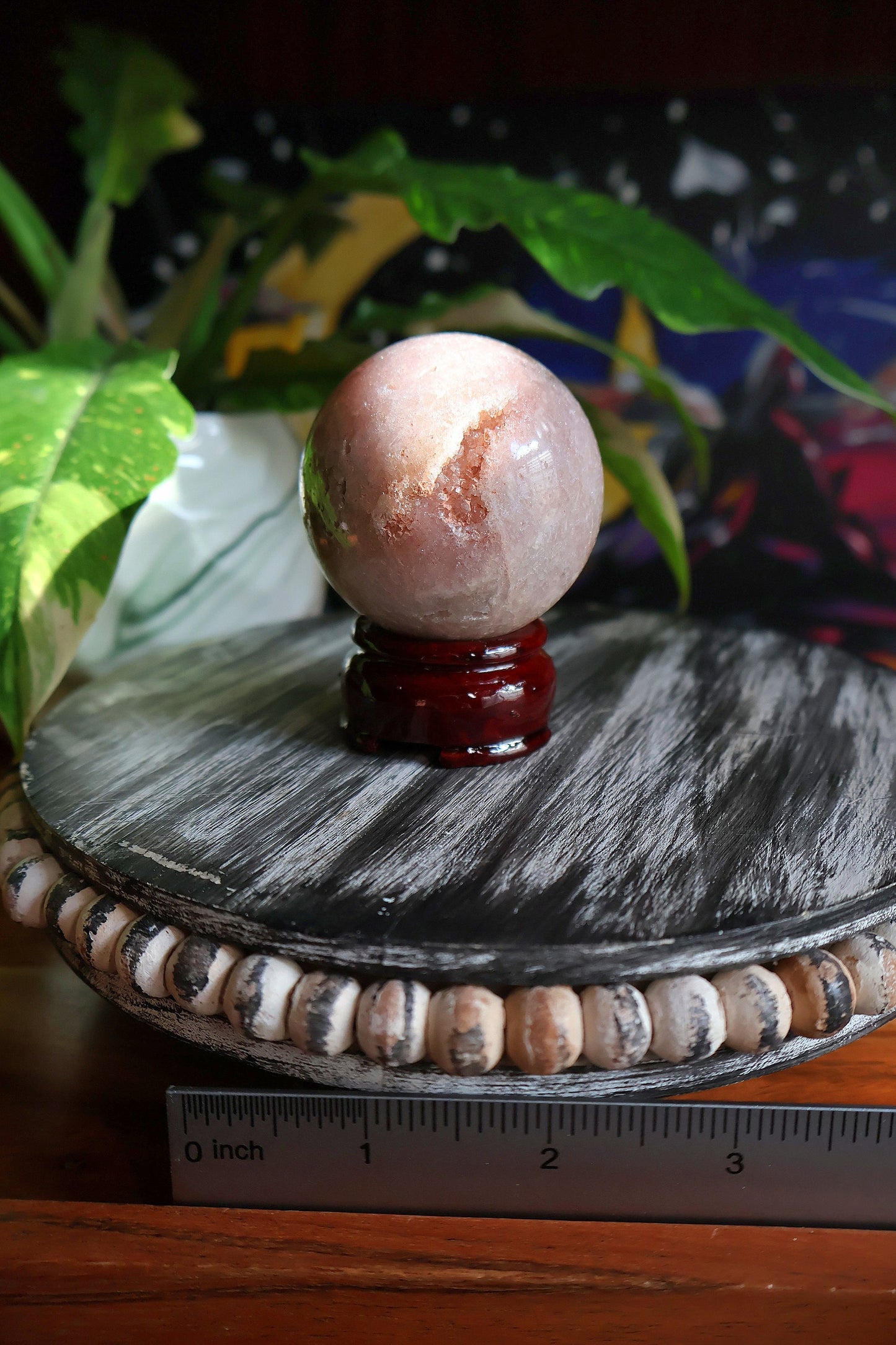 Gorgeous Sparkly Pink Amethyst Sphere 8.3 oz Natural Stone