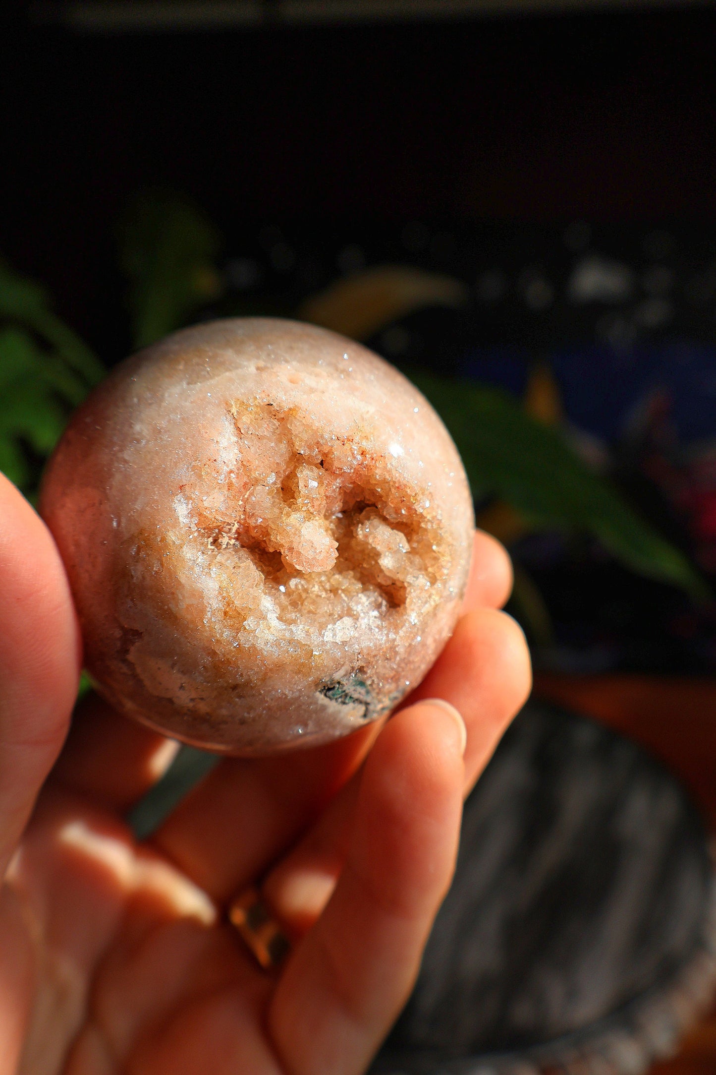 Gorgeous Sparkly Pink Amethyst Sphere 8.3 oz Natural Stone