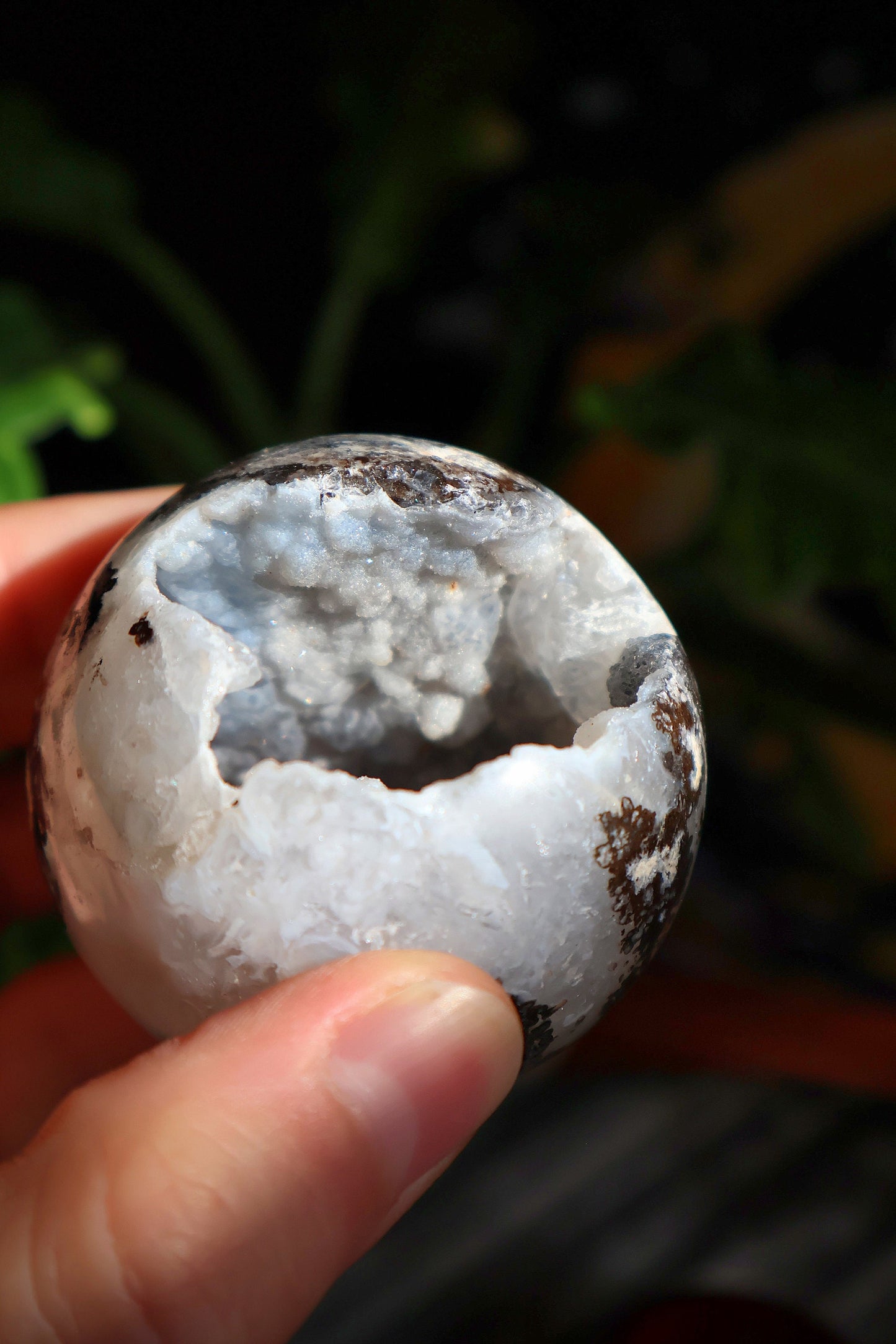 Stunning Ocean Jasper Druzy Quartz Sphere from Madagascar with sparkly crystal caves 5.6 oz Natural Stone