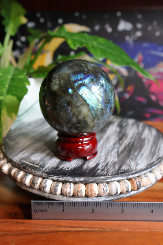Beautiful Labradorite Crystal Sphere 19 oz Natural Stone