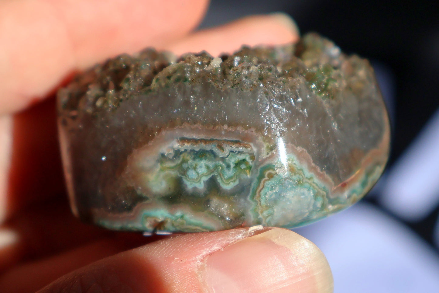 Green Amethyst Druze Heart H