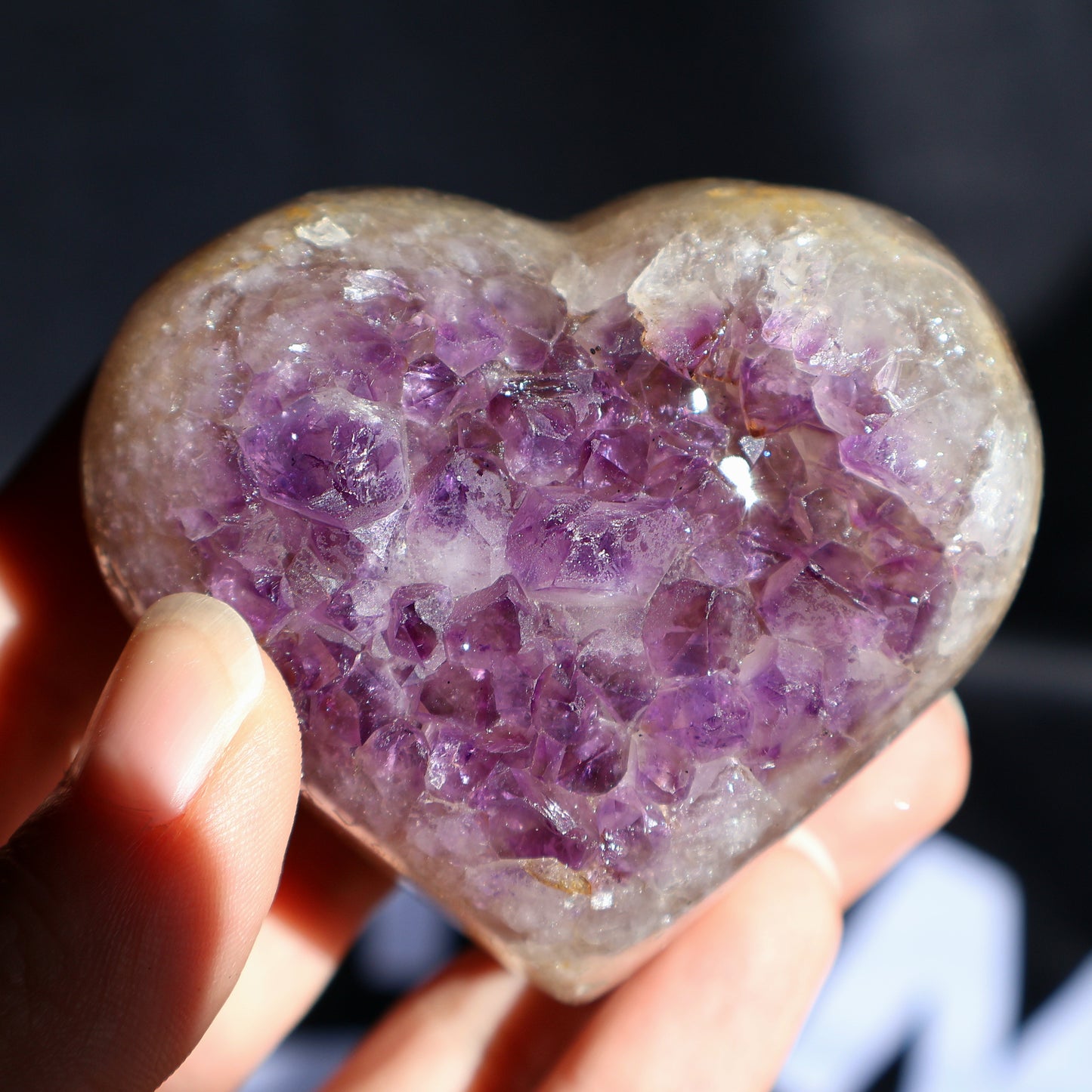Gemmy Amethyst Cluster Heart Y