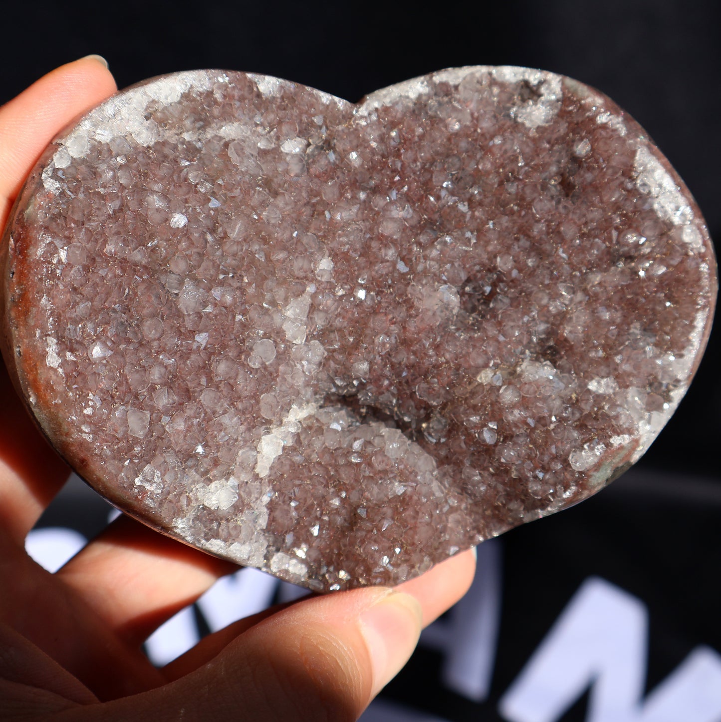 Cranberry Amethyst Stalactite Druze Heart Z