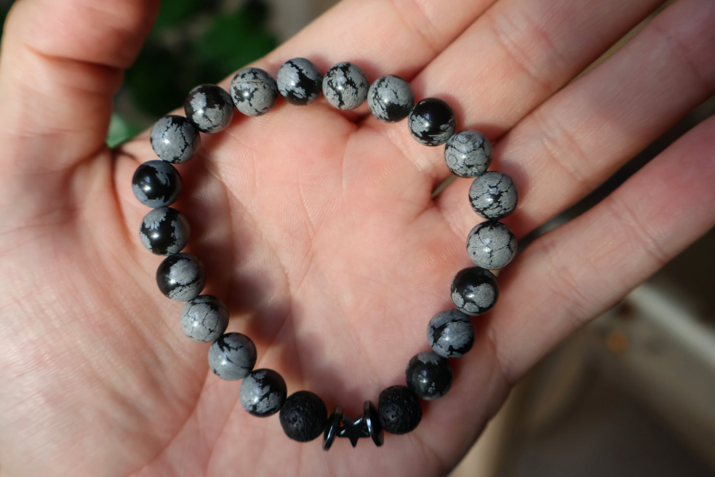Snowflake Obsidian Bracelet