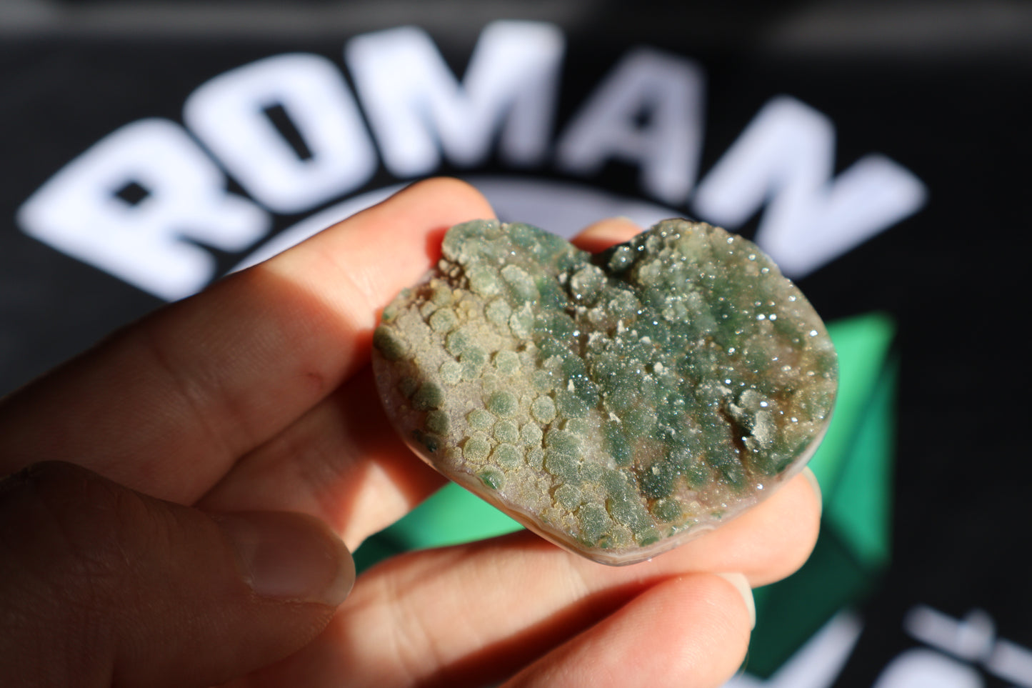Druzy Green Sugar Amethyst Heart