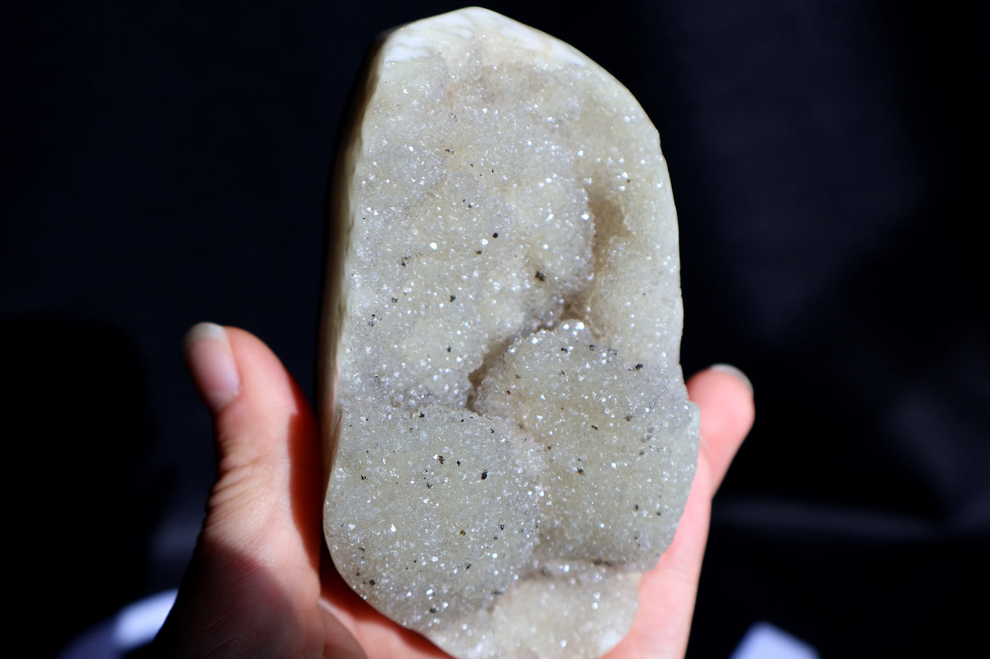 Druze Sugar Quartz on Stand