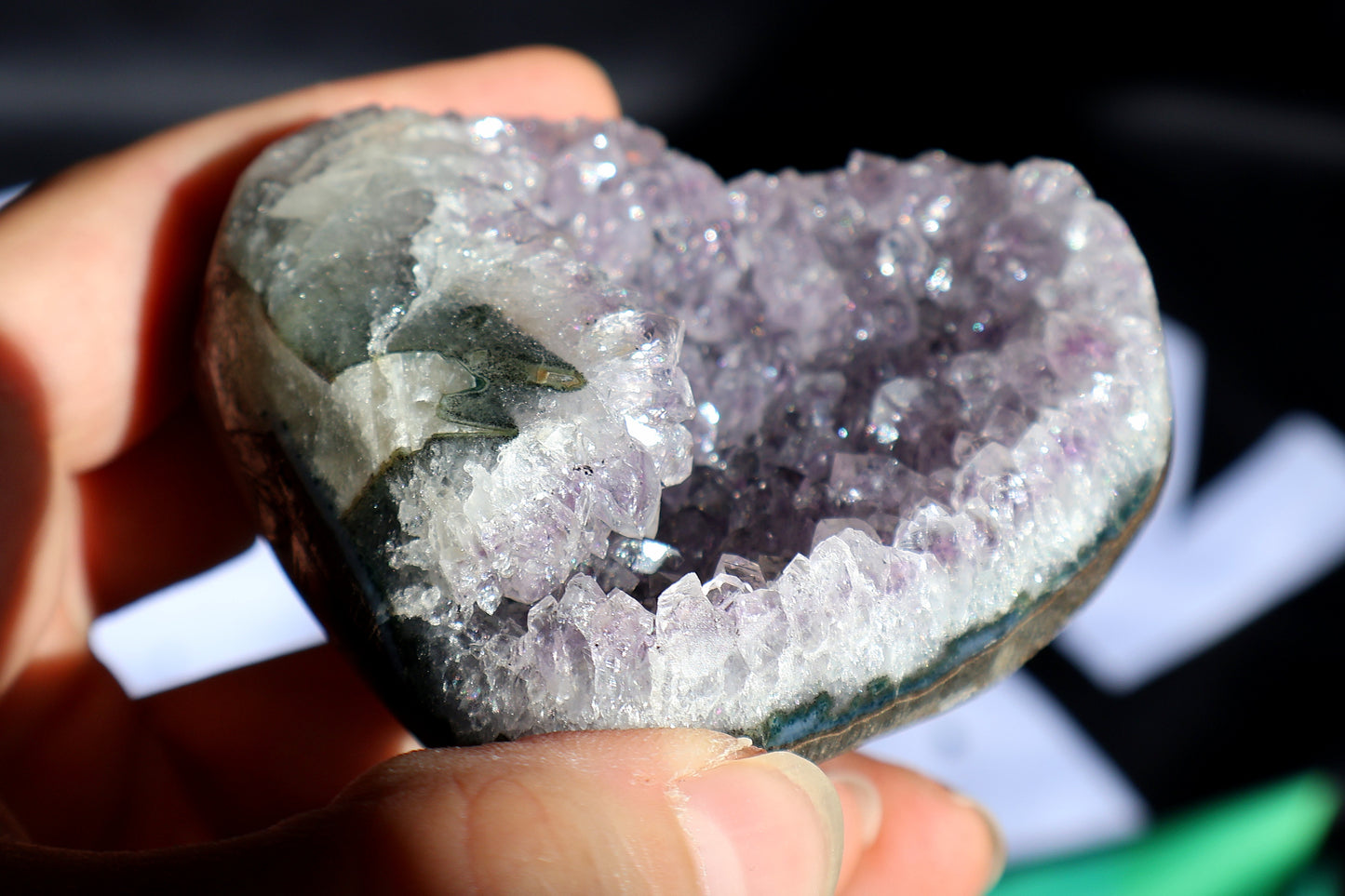 Amethyst Cluster Heart R