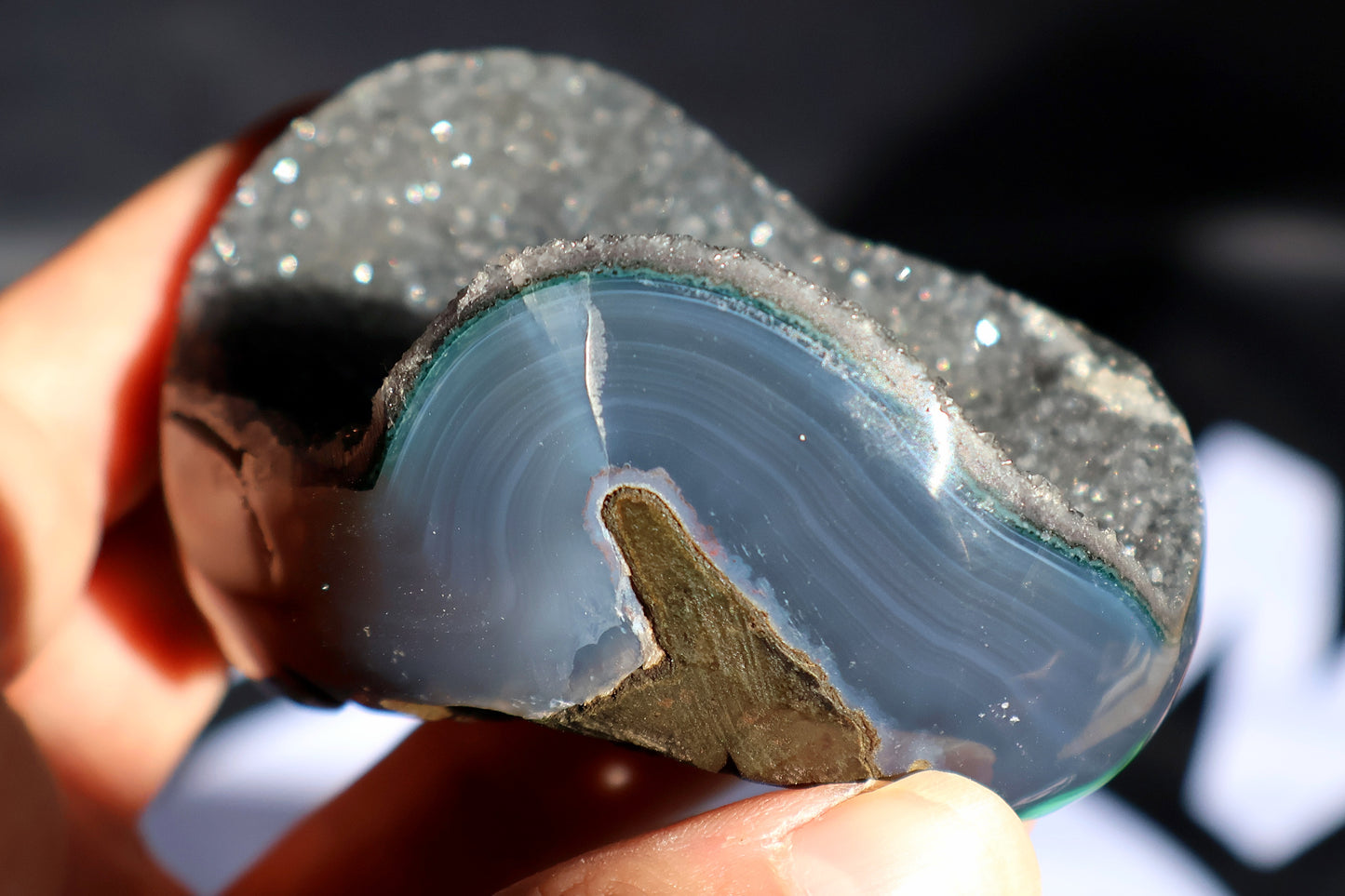 Galaxy Amethyst Stalactite & Agate Heart V