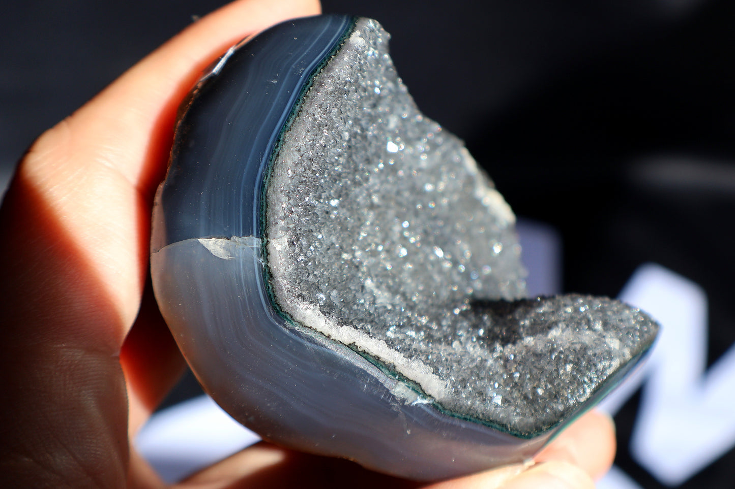 Galaxy Amethyst Stalactite & Agate Heart V