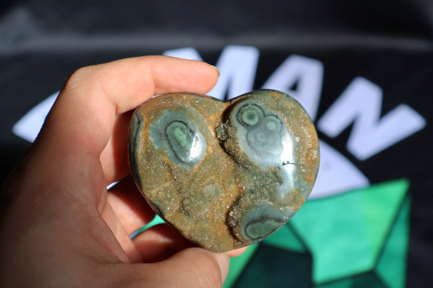 Green Sugar Amethyst Stalactite Druze Heart K