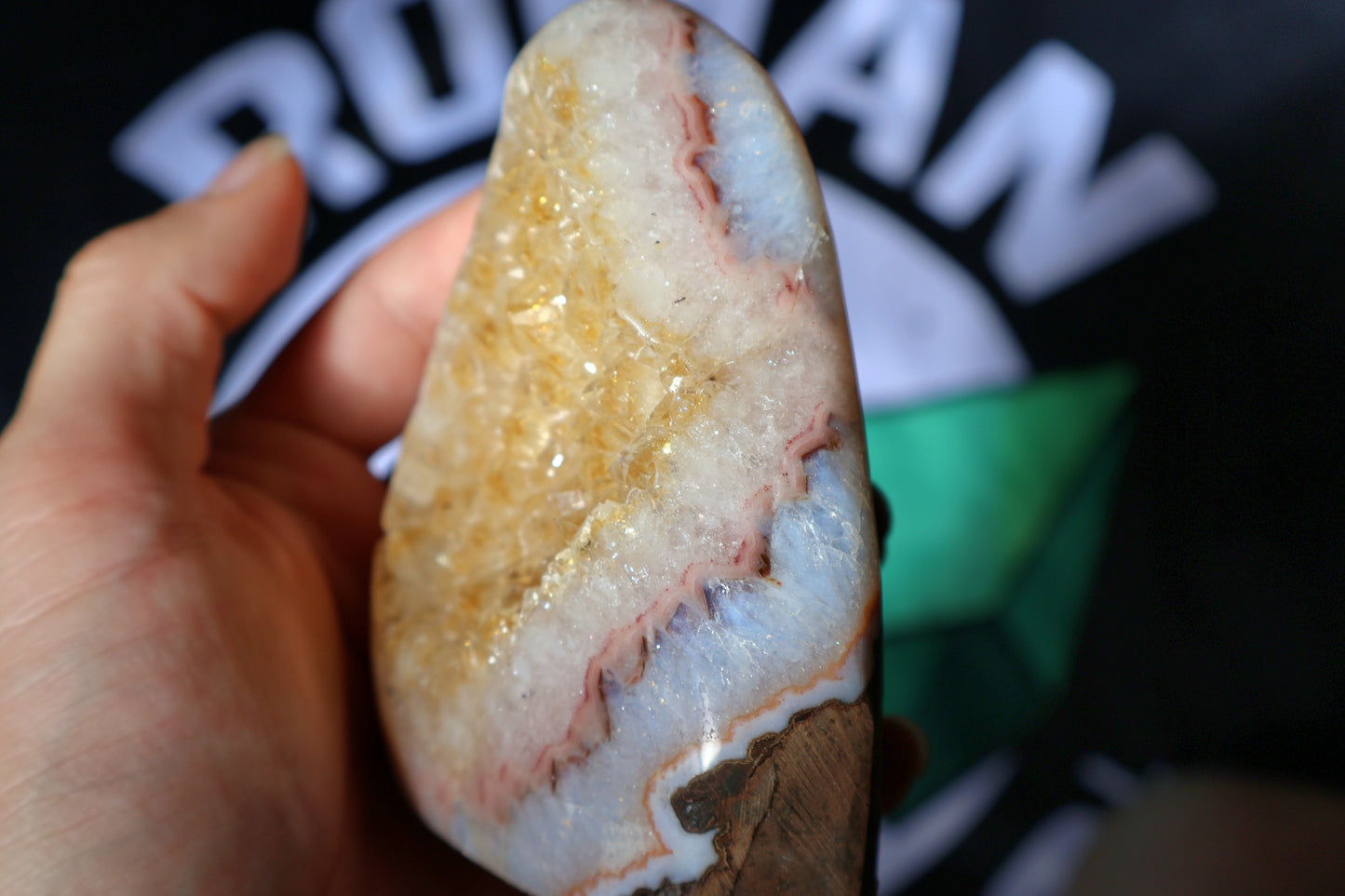 Polished Citrine Geode Cluster D