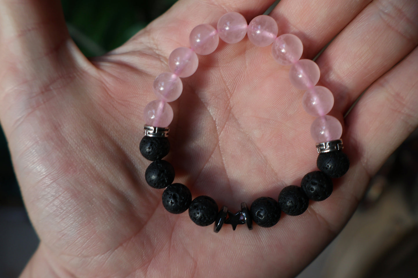 Rose Quartz Lava Bracelet