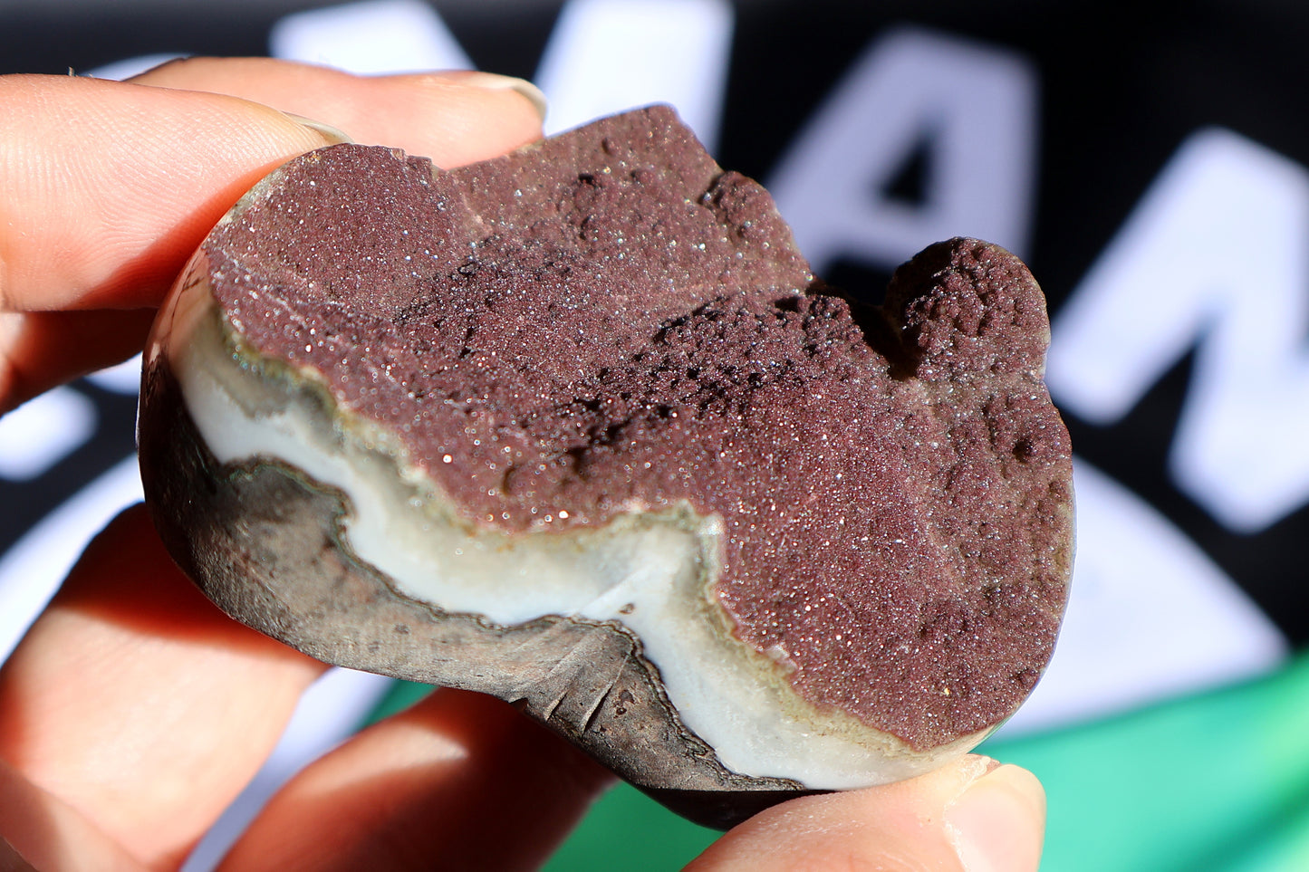 Cranberry Sugar Amethyst Druze Heart M