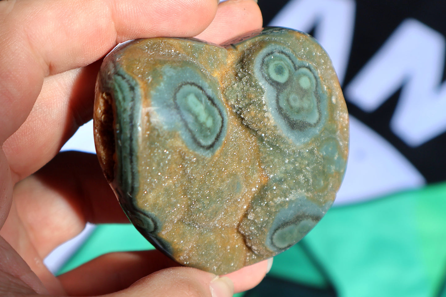 Green Sugar Amethyst Stalactite Druze Heart K