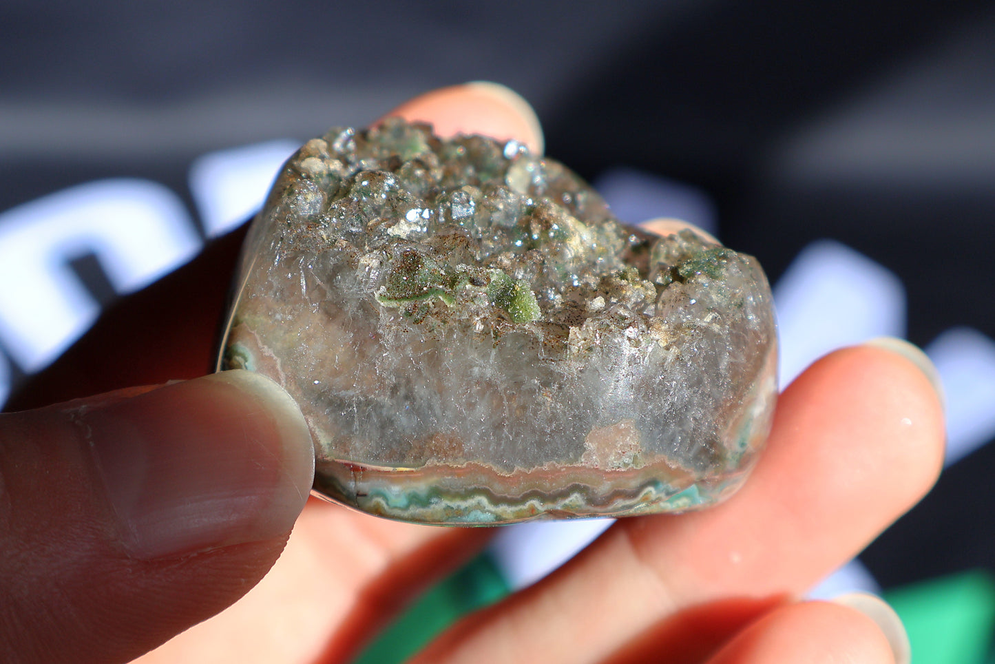 Green Amethyst Druze Heart H