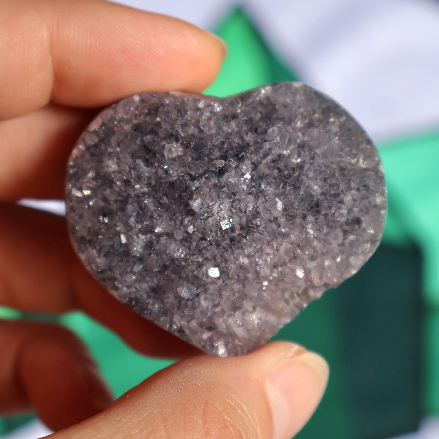 Druzy Amethyst Heart B