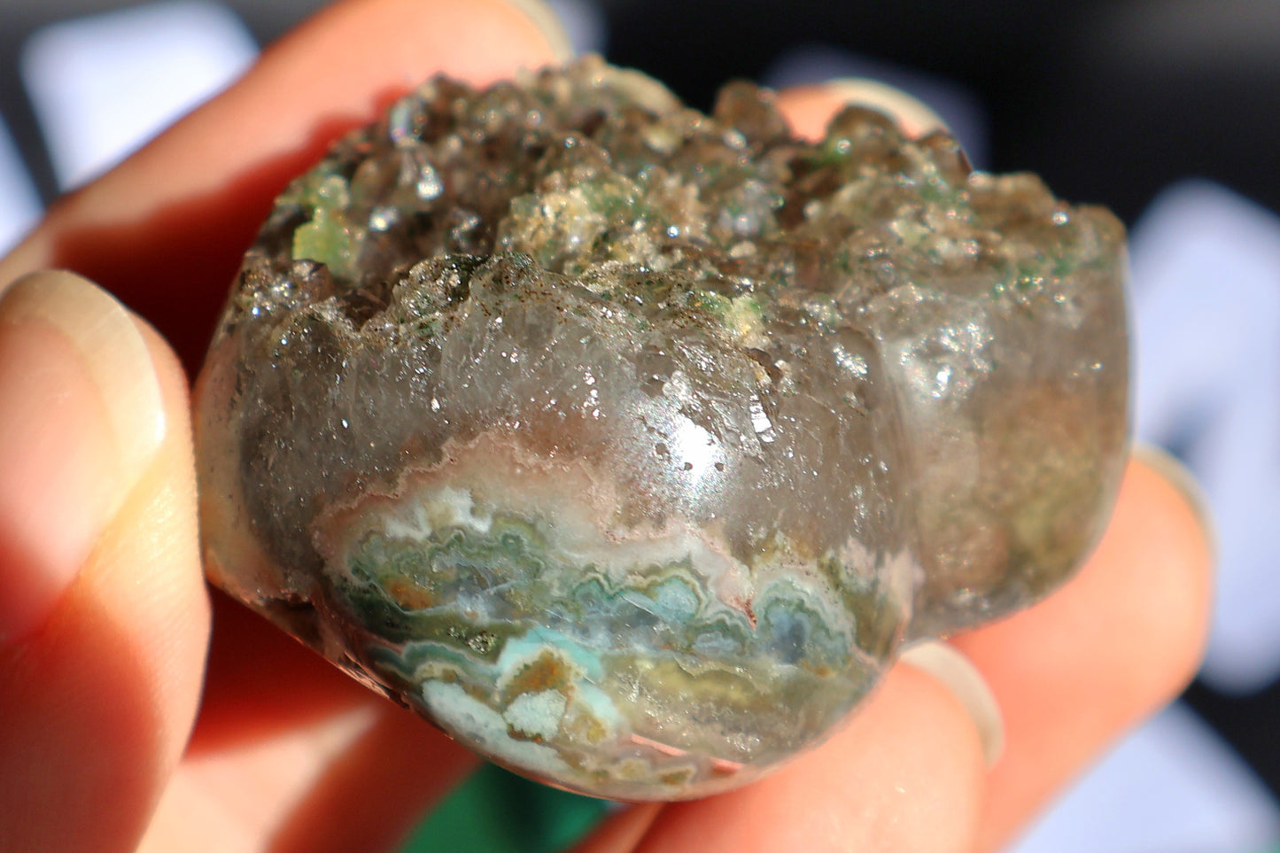 Green Amethyst Druze Heart H