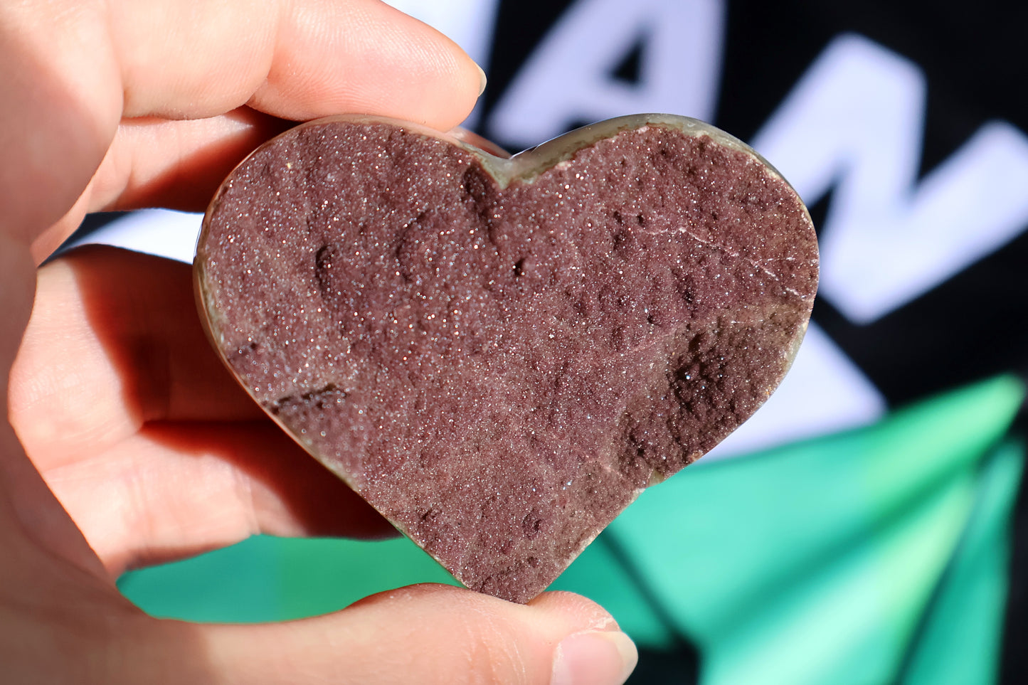 Cranberry Sugar Amethyst Druze Heart M