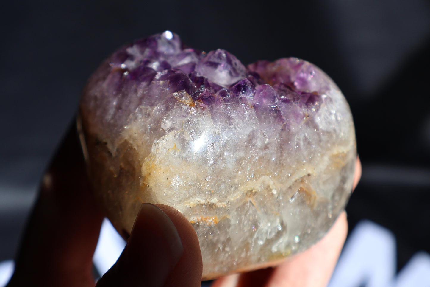 Gemmy Amethyst Cluster Heart Y