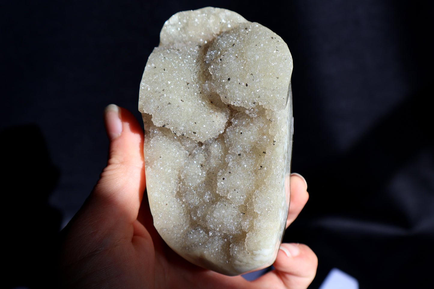 Druze Sugar Quartz on Stand