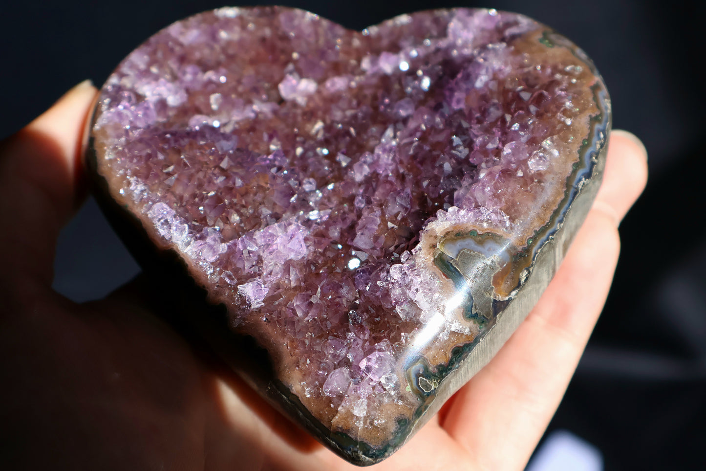 Amethyst Stalactite Druze Heart AB