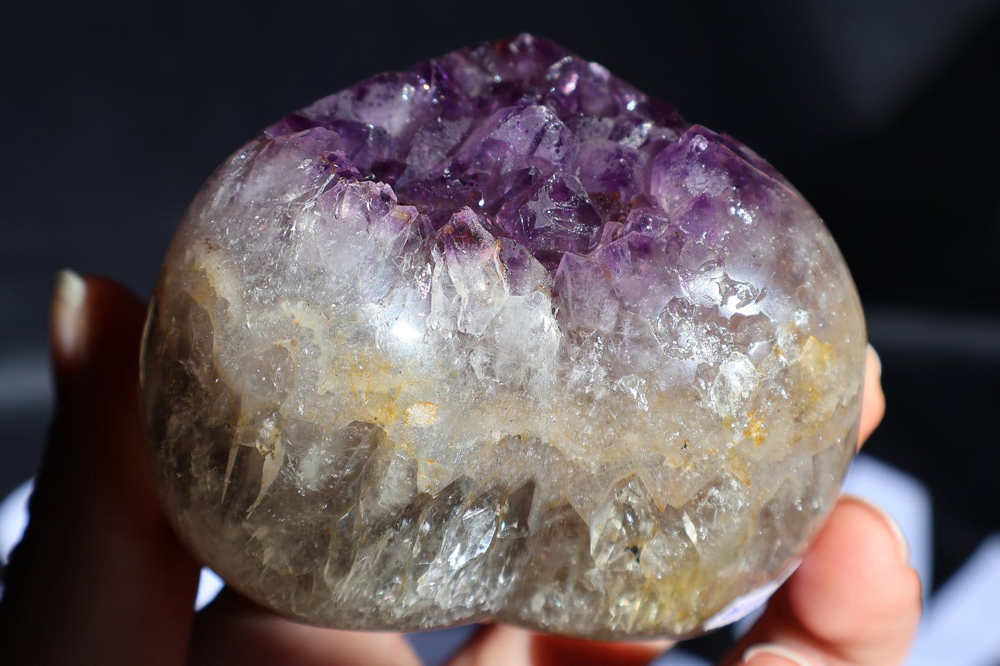 Gemmy Amethyst Cluster Heart Y