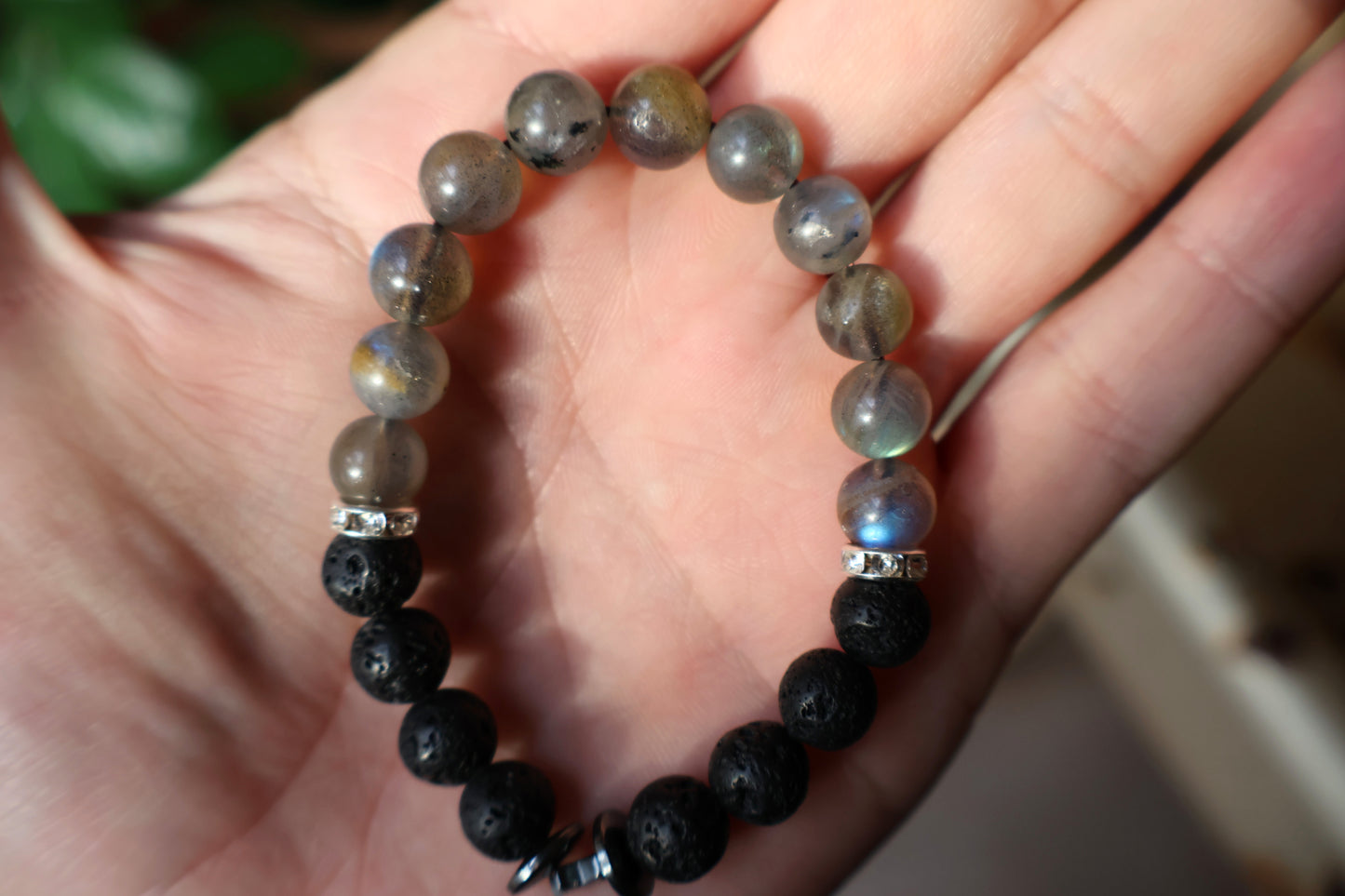 Labradorite Lava Bracelet
