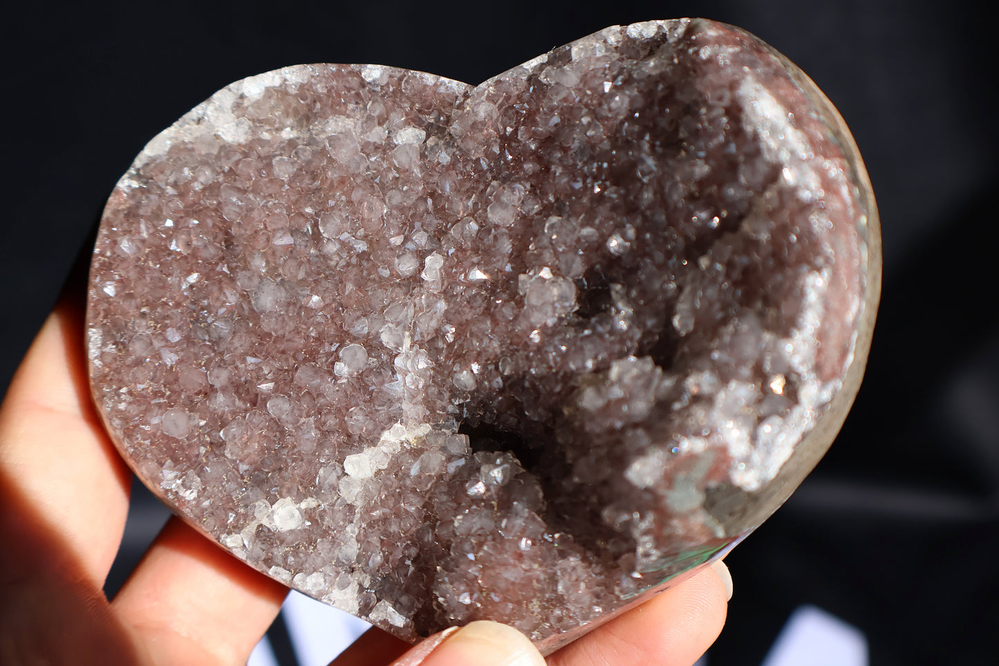 Cranberry Amethyst Stalactite Druze Heart Z