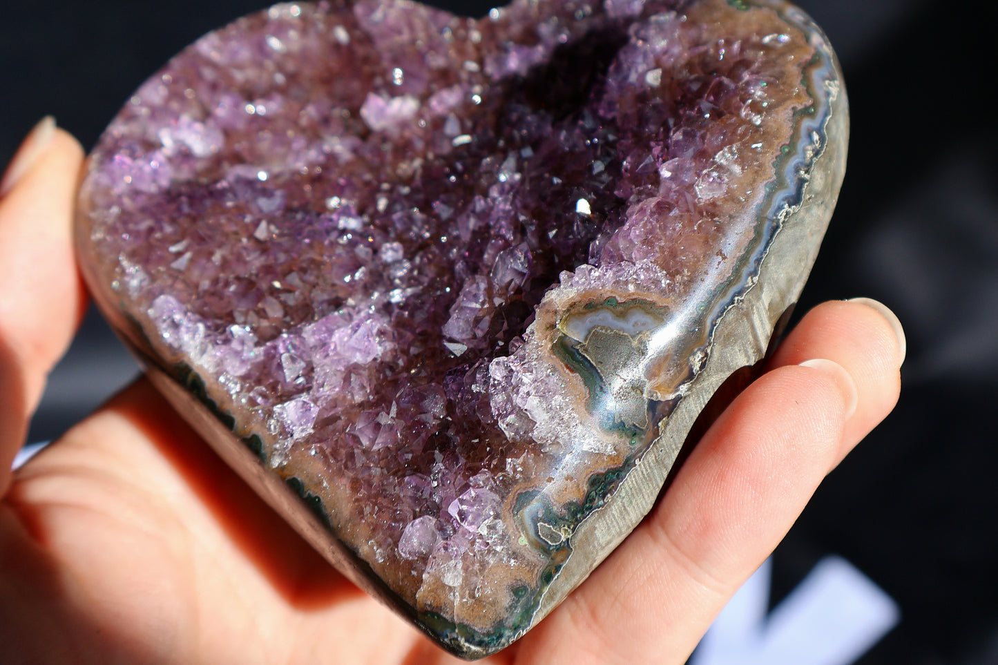 Amethyst Stalactite Druze Heart AB