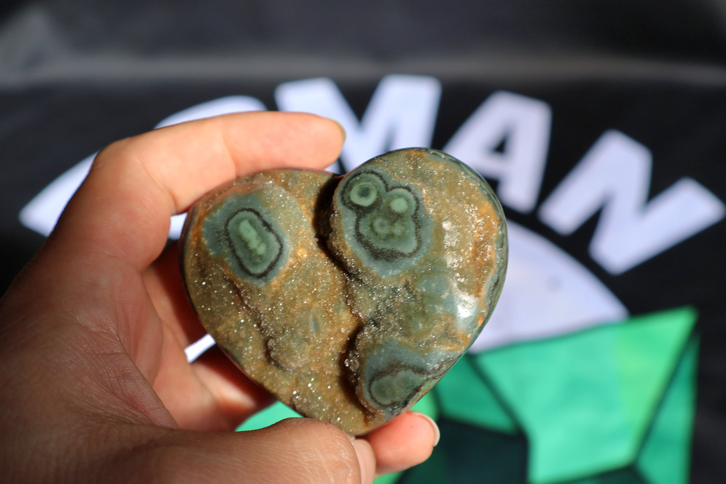 Green Sugar Amethyst Stalactite Druze Heart K