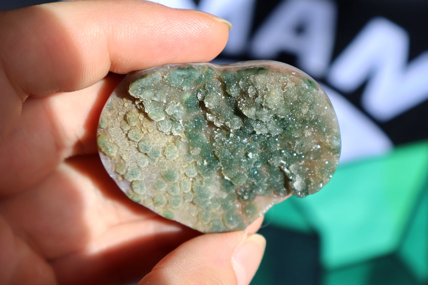 Druzy Green Sugar Amethyst Heart