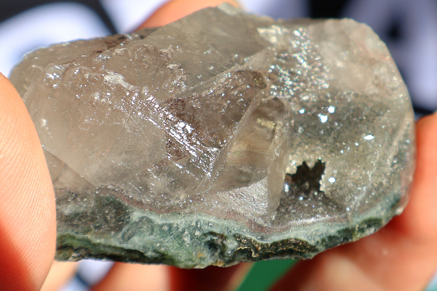 Druze Amethyst Heart with Calcite J