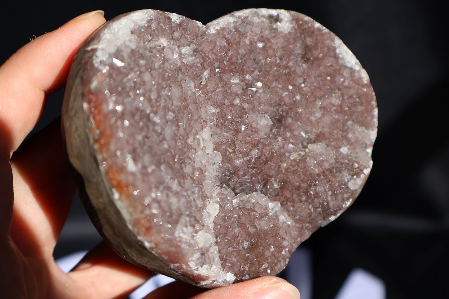 Cranberry Amethyst Stalactite Druze Heart Z