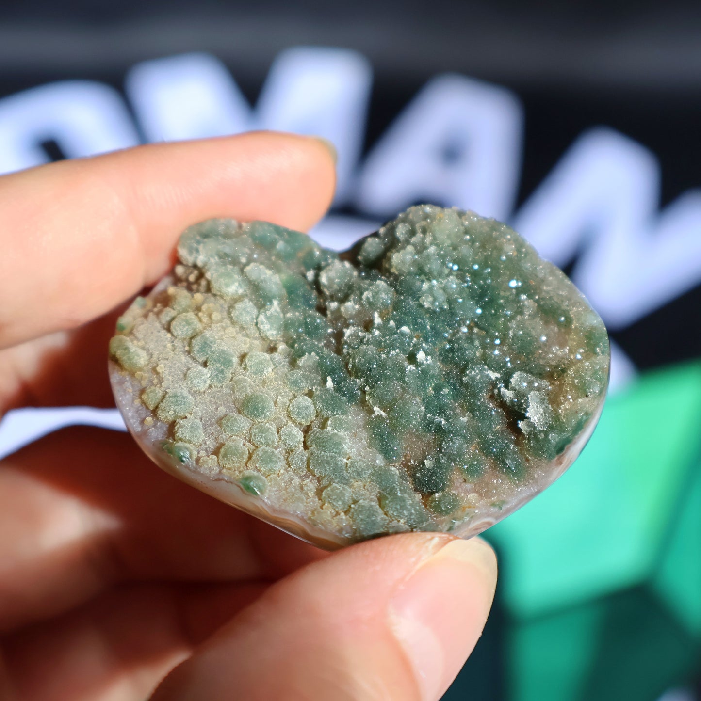 Druzy Green Sugar Amethyst Heart