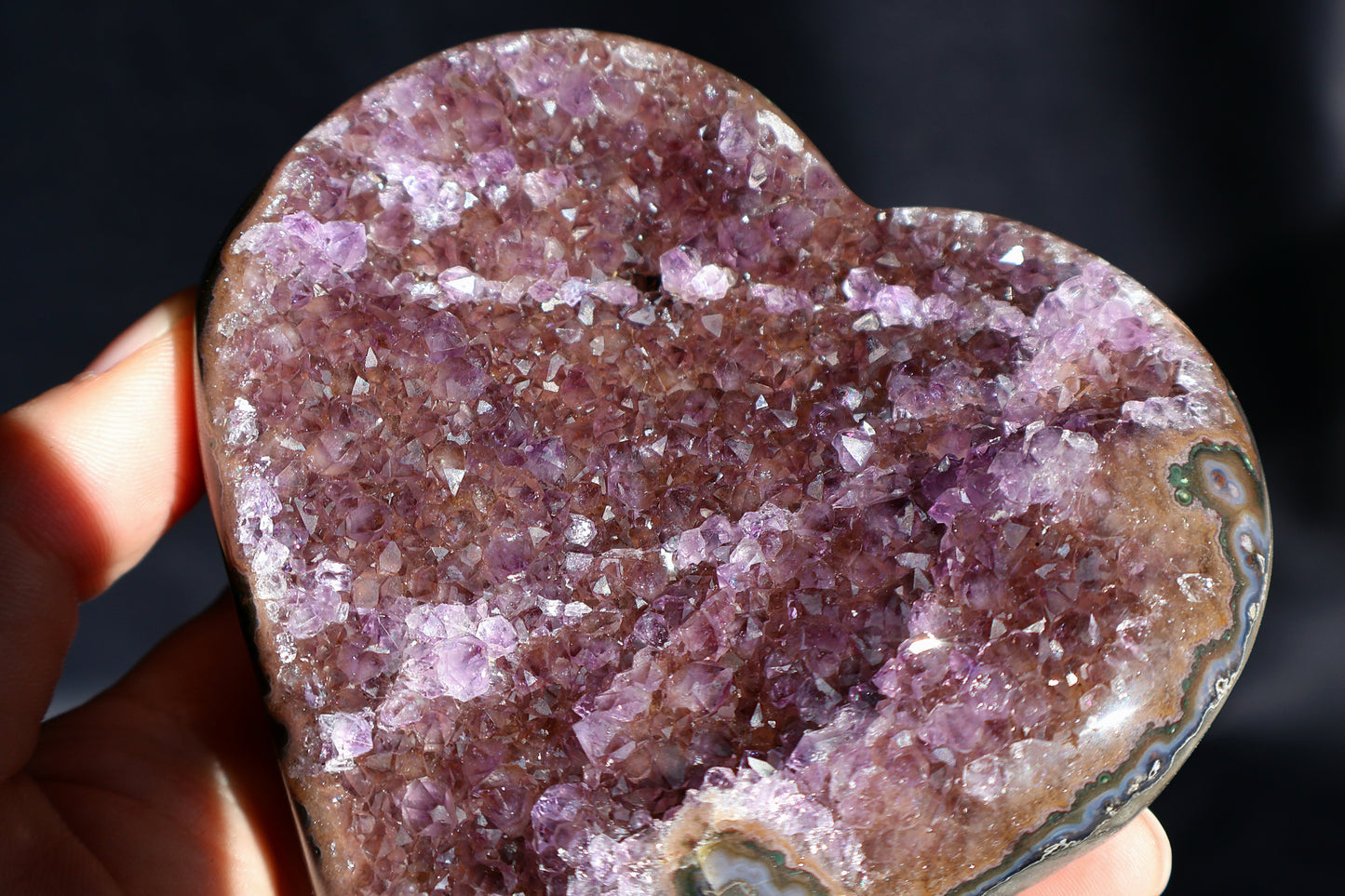 Amethyst Stalactite Druze Heart AB
